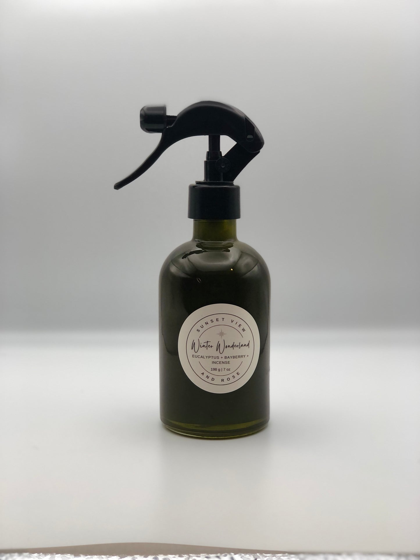 Sunset View and Rose makes Room & Linen Sprays in our studio using only distilled water, premium fragrance oils, Polysorbate 20 (an ingredient used to bind fragrance oils to water), and a cosmetic-grade preservative appropriate for water-based solutions. Available in all our delightful fragrances.