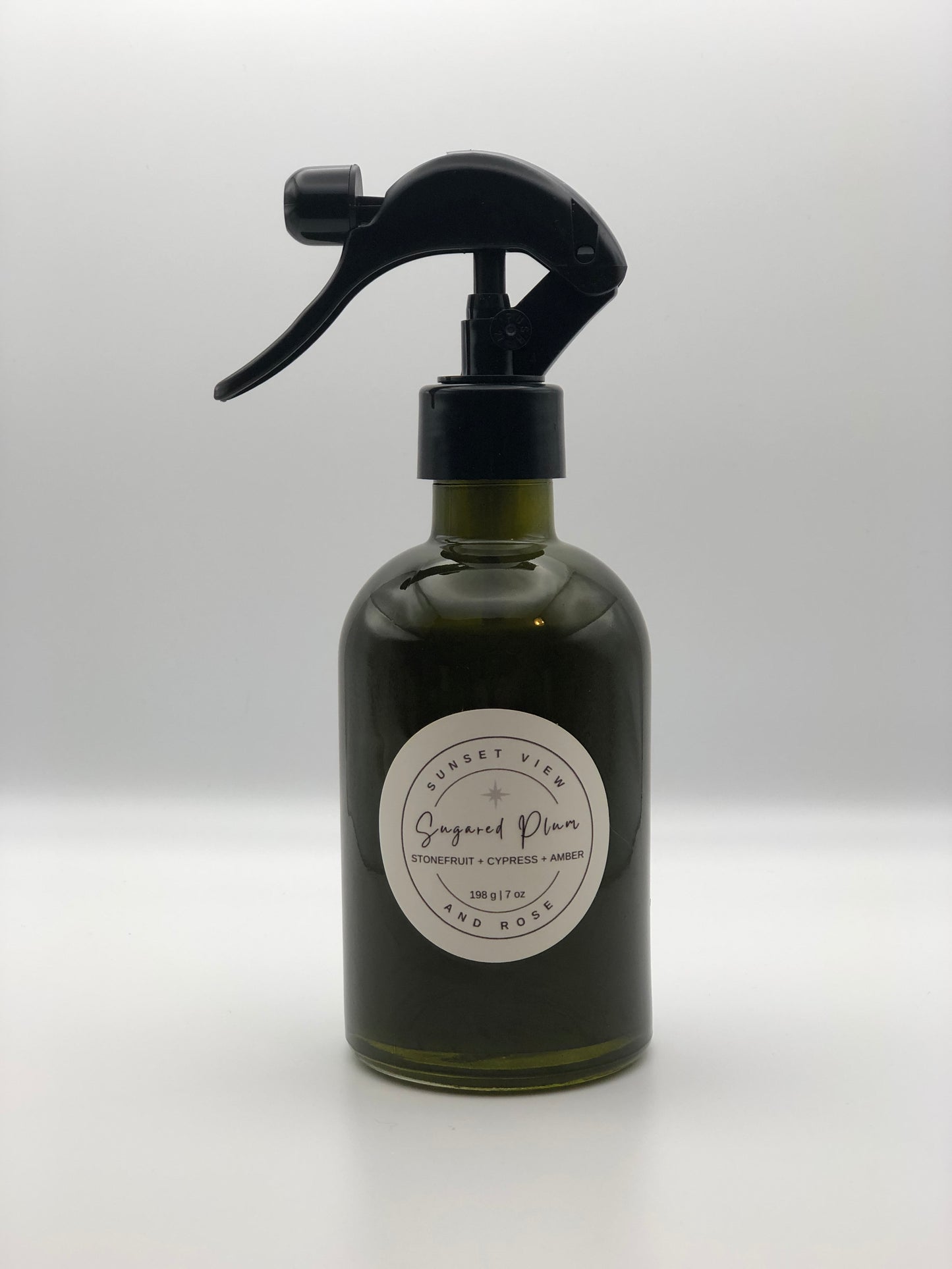 Sunset View and Rose makes Room & Linen Sprays in our studio using only distilled water, premium fragrance oils, Polysorbate 20 (an ingredient used to bind fragrance oils to water), and a cosmetic-grade preservative appropriate for water-based solutions. Available in all our delightful fragrances.