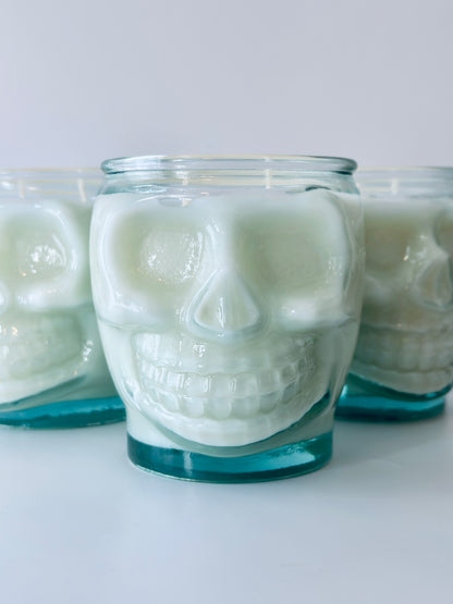 Tea Hay and Musk Scented Candle | Sugar Skull Candle Jar | Spooky Vibes | Cabin In The Woods