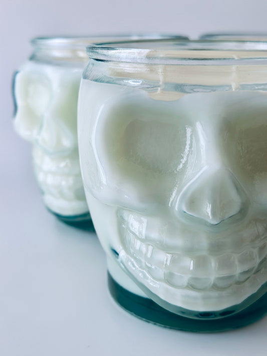 Cloves Pumpkin and Rum Buttercream Scented Candle | Sugar Skull | Eyes Aglow Halloween Candle Jar